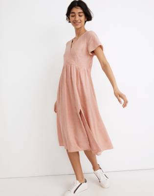Linen-Blend Clara Midi Dress